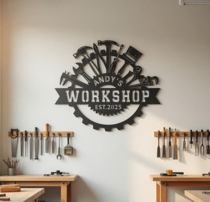 Father’s Day LED Workshop Sign, Personalized Garage Neon Decor, Custom Tool Wall Light Gift for Dad