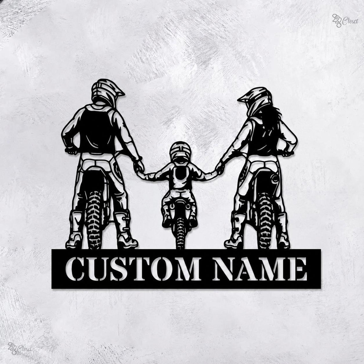 Personalized Dirt Bike LED Sign, Custom Motocross Family Night Light, Motorcycle Rider Name Wall Decor