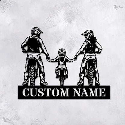 Personalized Dirt Bike LED Sign, Custom Motocross Family Night Light, Motorcycle Rider Name Wall Decor