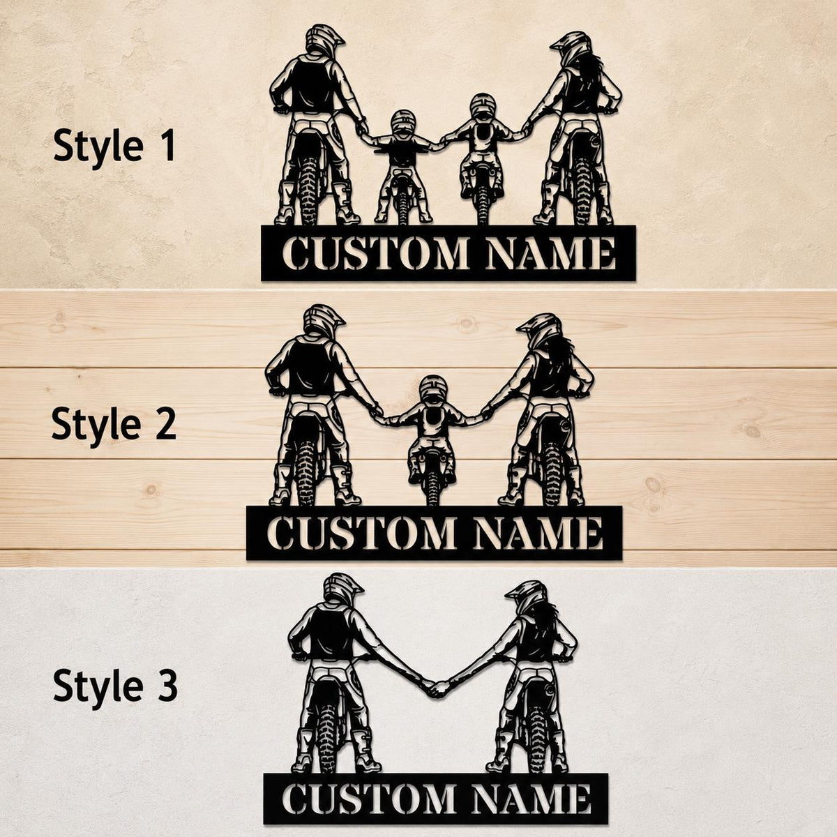 Personalized Dirt Bike LED Sign, Custom Motocross Family Night Light, Motorcycle Rider Name Wall Decor