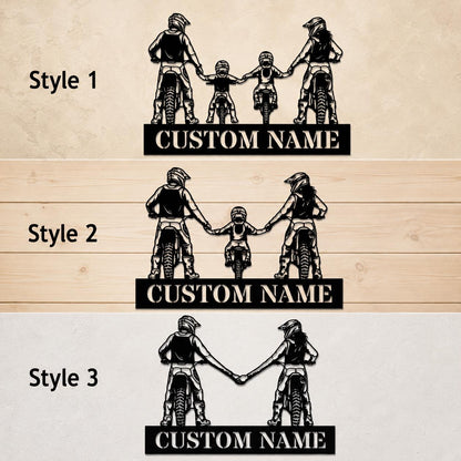 Personalized Dirt Bike LED Sign, Custom Motocross Family Night Light, Motorcycle Rider Name Wall Decor