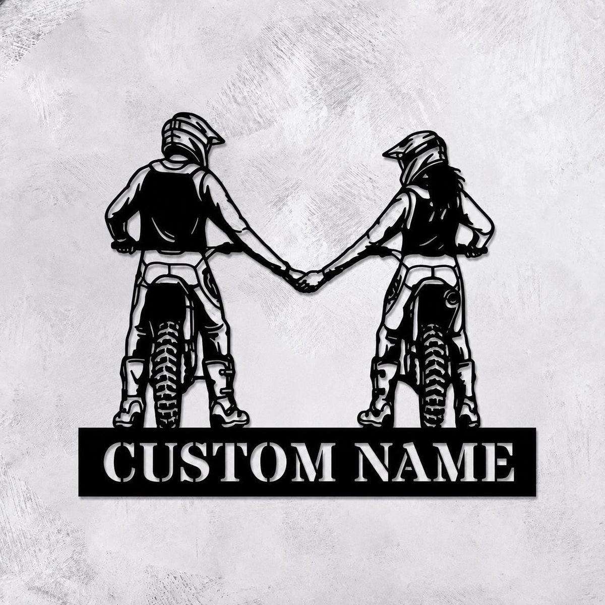 Personalized Dirt Bike LED Sign, Custom Motocross Family Night Light, Motorcycle Rider Name Wall Decor