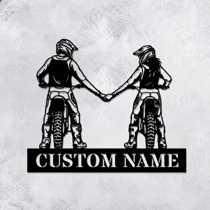 Personalized Dirt Bike LED Sign, Custom Motocross Family Night Light, Motorcycle Rider Name Wall Decor