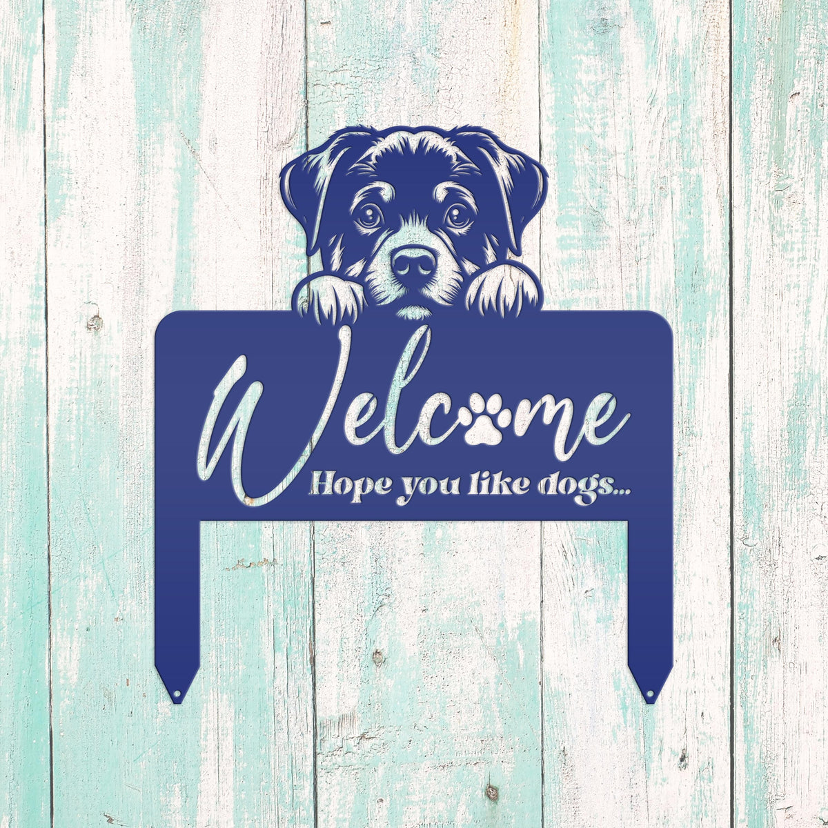 Welcome Yard Stake with Dog - Add Charm to Your Garden - Welcoming Lawn Ornament - Cute Puppy Metal Sign Art - Perfect Dog Lovers Gift