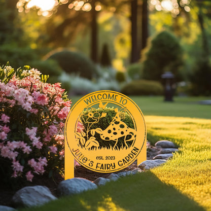 Fairy Garden Yard Stake, Mother's Day Gift, Gift for the Gardner, Greenhouse Signage, Front Yard Flower Bed Art, Steel Outdoor Home Decor