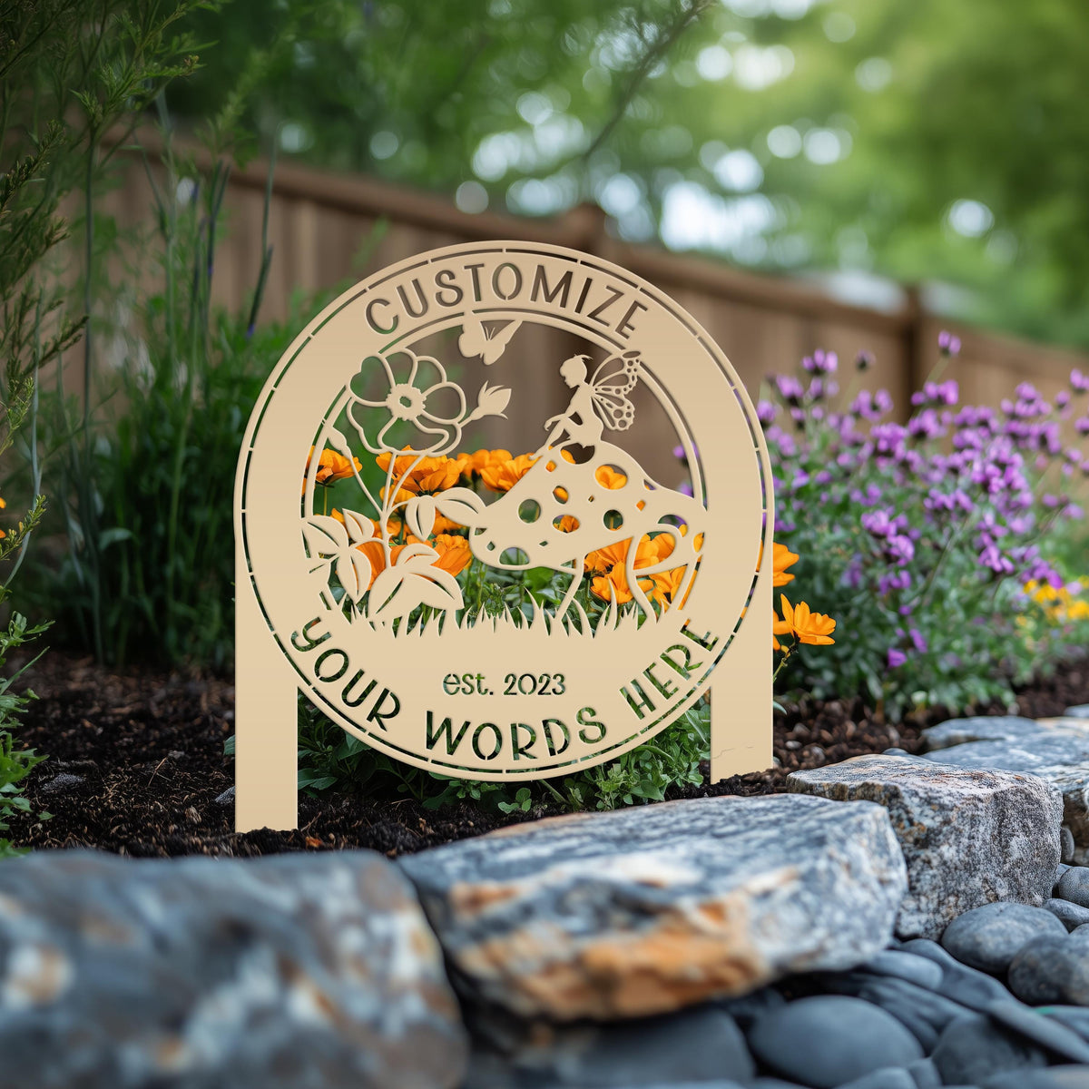 Fairy Garden Yard Stake, Mother's Day Gift, Gift for the Gardner, Greenhouse Signage, Front Yard Flower Bed Art, Steel Outdoor Home Decor
