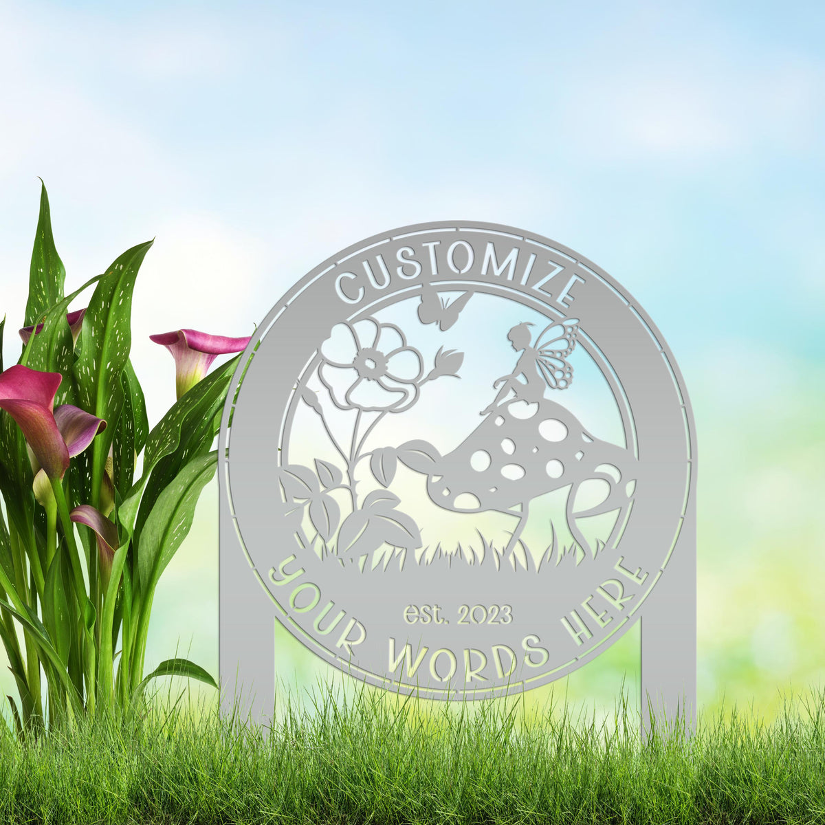 Fairy Garden Yard Stake, Mother's Day Gift, Gift for the Gardner, Greenhouse Signage, Front Yard Flower Bed Art, Steel Outdoor Home Decor