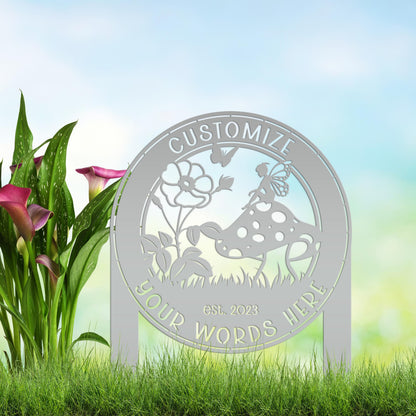 Fairy Garden Yard Stake, Mother's Day Gift, Gift for the Gardner, Greenhouse Signage, Front Yard Flower Bed Art, Steel Outdoor Home Decor