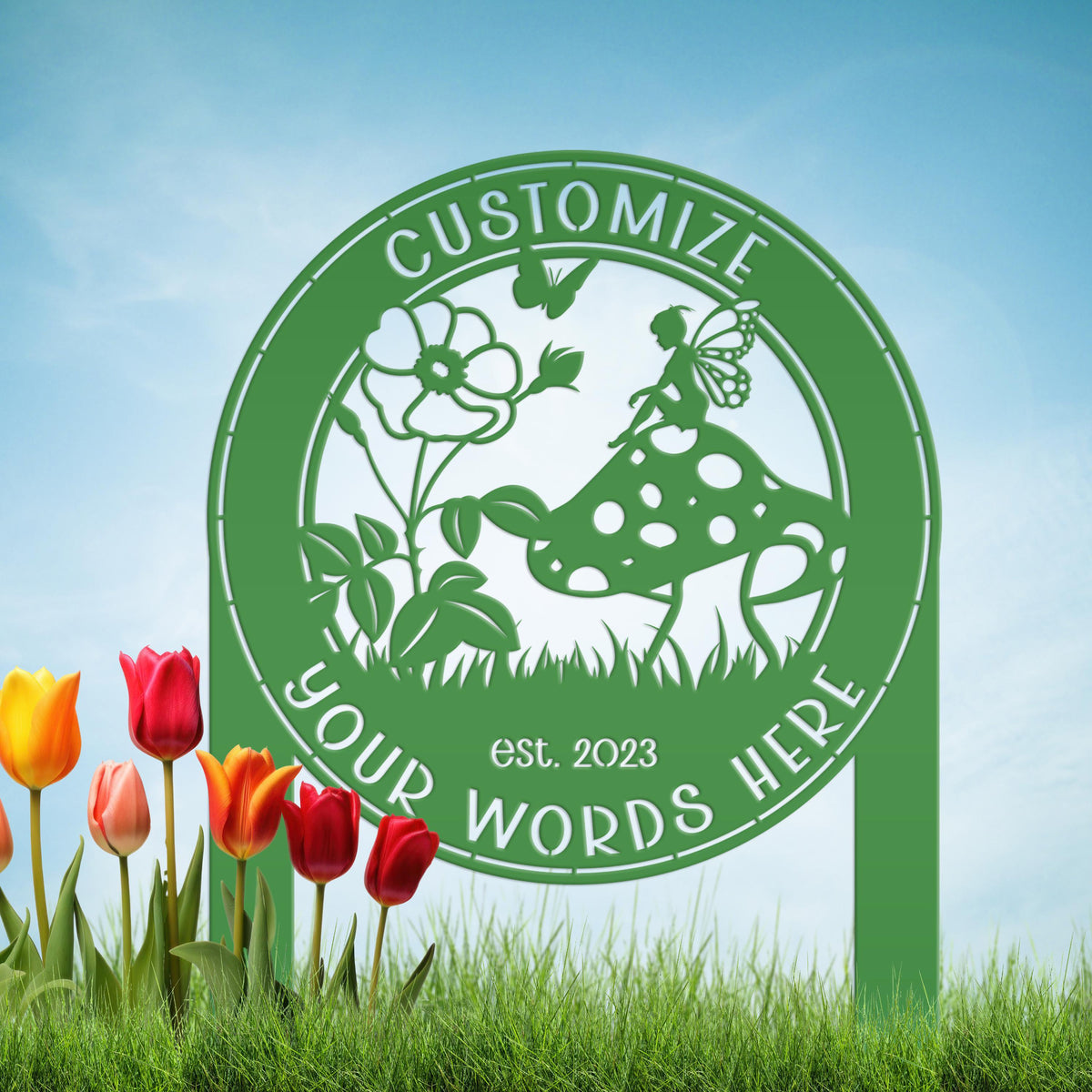 Fairy Garden Yard Stake, Mother's Day Gift, Gift for the Gardner, Greenhouse Signage, Front Yard Flower Bed Art, Steel Outdoor Home Decor