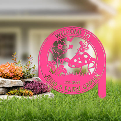 Fairy Garden Yard Stake, Mother's Day Gift, Gift for the Gardner, Greenhouse Signage, Front Yard Flower Bed Art, Steel Outdoor Home Decor