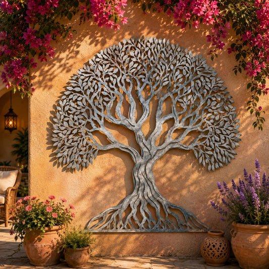 Tree of Life Metal Wall Art, Large UV Printed Aluminum Decor, Outdoor Garden Hanging