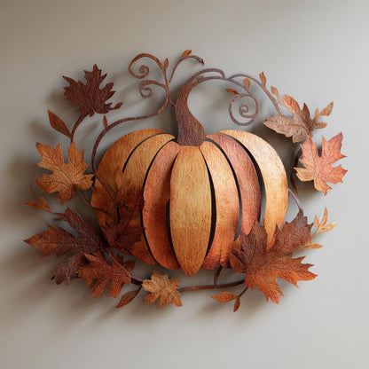 Halloween Pumpkin Metal Wall Art, UV Printed Aluminum Decor, Rustic Fall Porch Sign