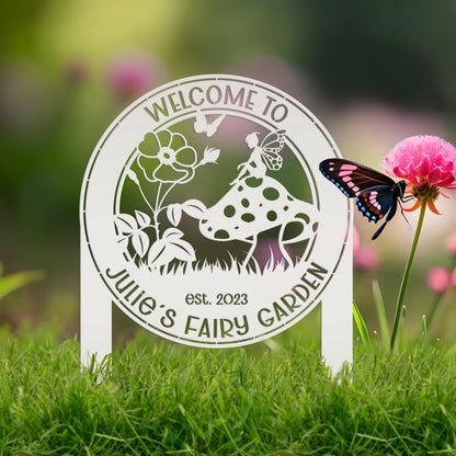 Fairy Garden Yard Stake, Mother's Day Gift, Gift for the Gardner, Greenhouse Signage, Front Yard Flower Bed Art, Steel Outdoor Home Decor