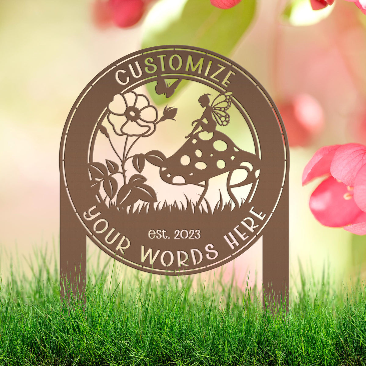Fairy Garden Yard Stake, Mother's Day Gift, Gift for the Gardner, Greenhouse Signage, Front Yard Flower Bed Art, Steel Outdoor Home Decor