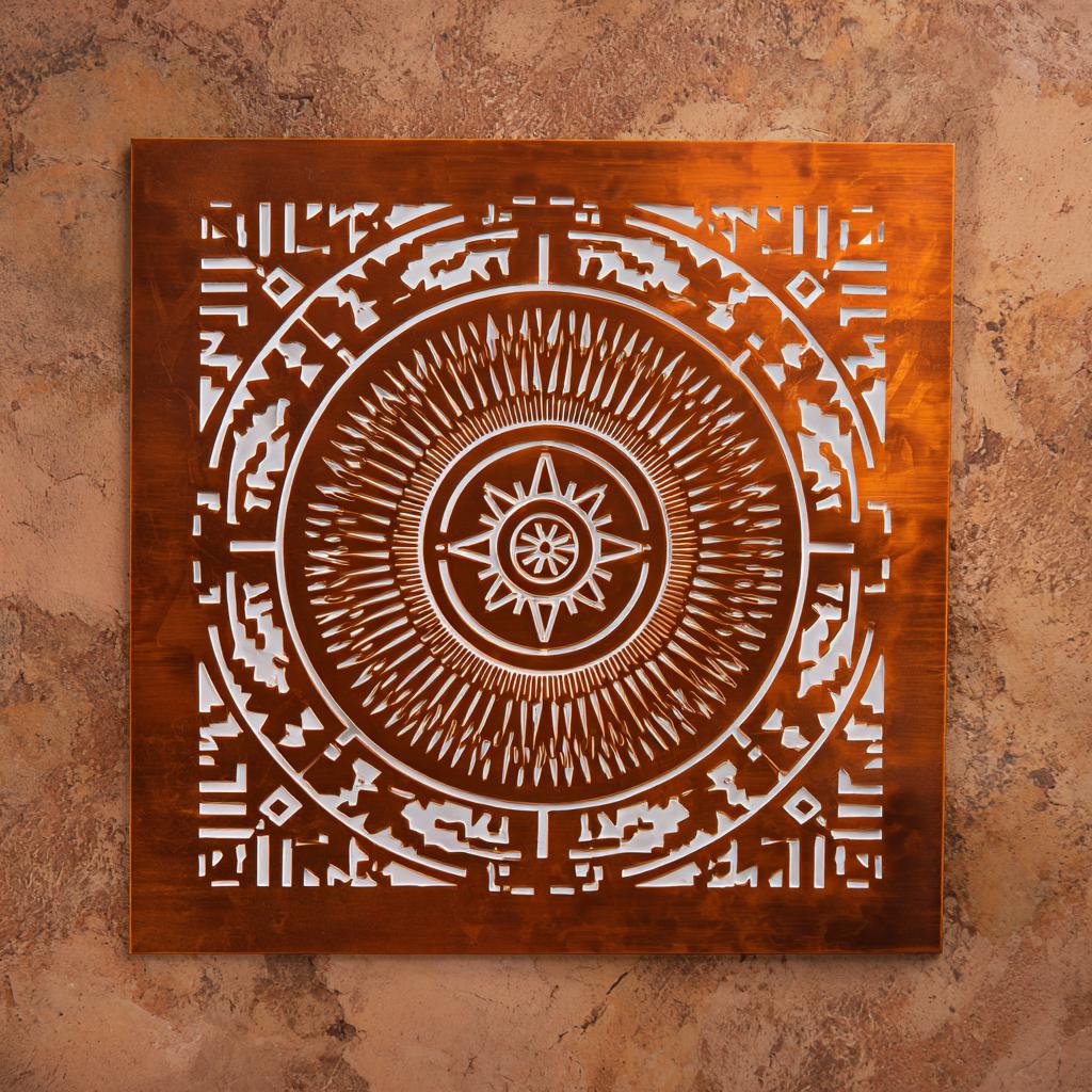 Southwest Sun Metal Wall Art, Desert Landscape Decor, UV Printed Aluminum Hanging Sign