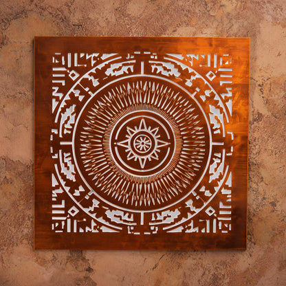 Southwest Sun Metal Wall Art, Desert Landscape Decor, UV Printed Aluminum Hanging Sign