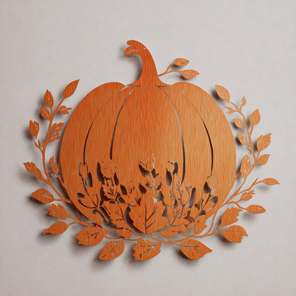 UV Printed Aluminum Pumpkin Metal Wall Art, Fall Harvest Decor