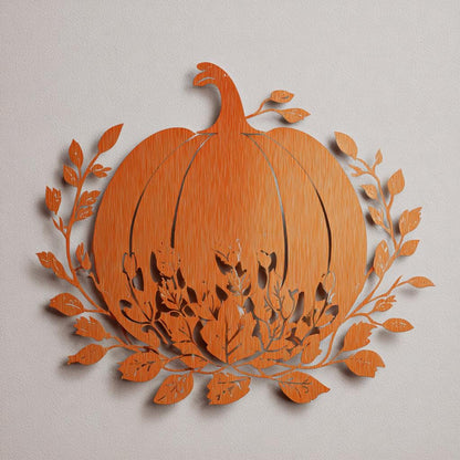 UV Printed Aluminum Pumpkin Metal Wall Art, Fall Harvest Decor