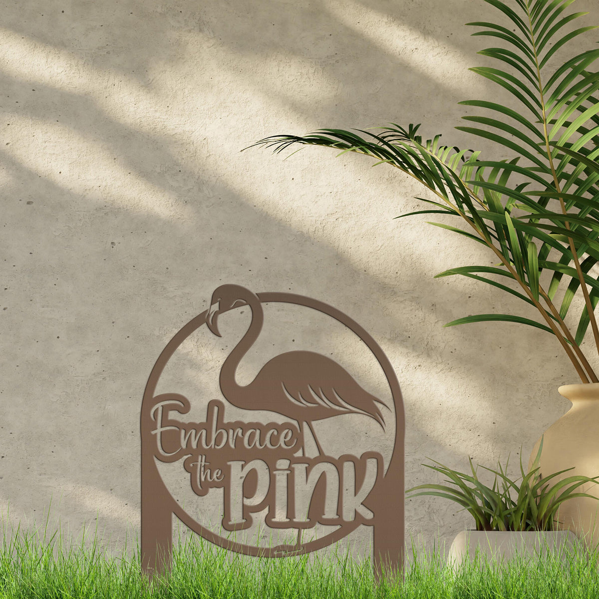 Whimsical Pink Flamingo Yard Stake Decor - Novelty Metal Garden Art - Charming Laser Cut Sign - Tropical Lawn Decoration - Embrace the Pink