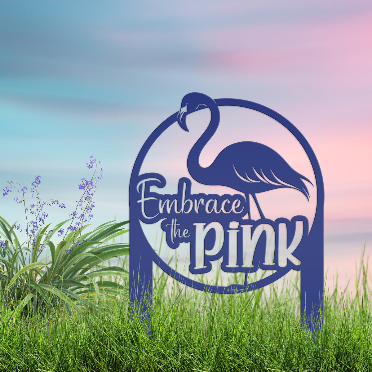 Whimsical Pink Flamingo Yard Stake Decor - Novelty Metal Garden Art - Charming Laser Cut Sign - Tropical Lawn Decoration - Embrace the Pink