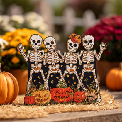 Dancing Skeletons Halloween Garden Stake, UV Printed Aluminum Yard Art