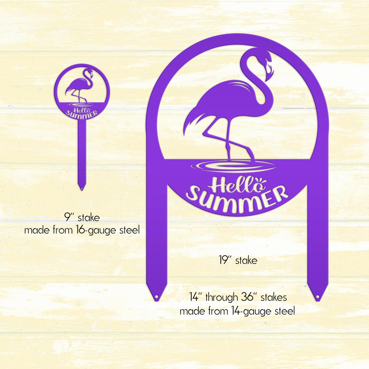 Charming Metal Flamingo Decor - Perfect Summer Garden Accent Art - Unique Tropical Beach Yard Decorations - Novelty Hello Summer Lawn Stakes