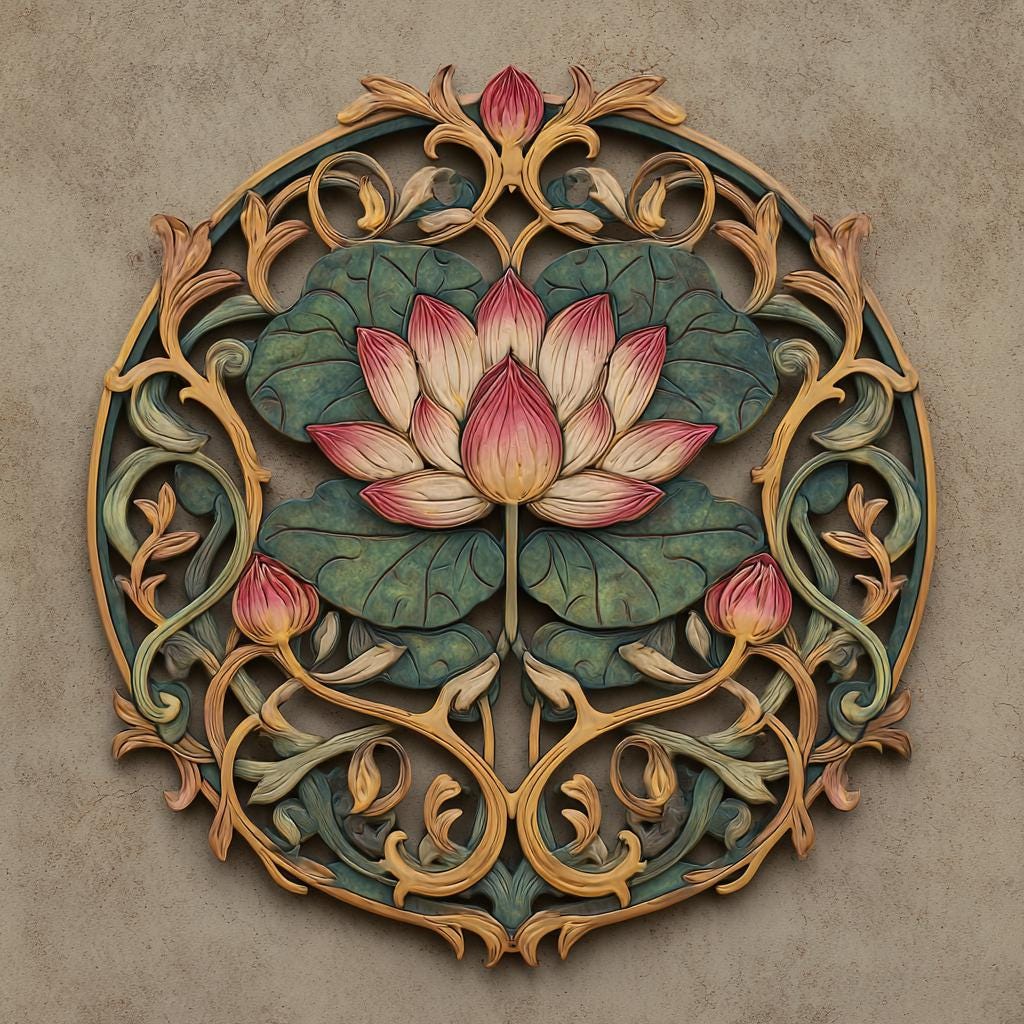 Lotus Mandala Metal Wall Art, Boho Floral Aluminum Decor, Sacred Geometry Hanging (UV Printed)
