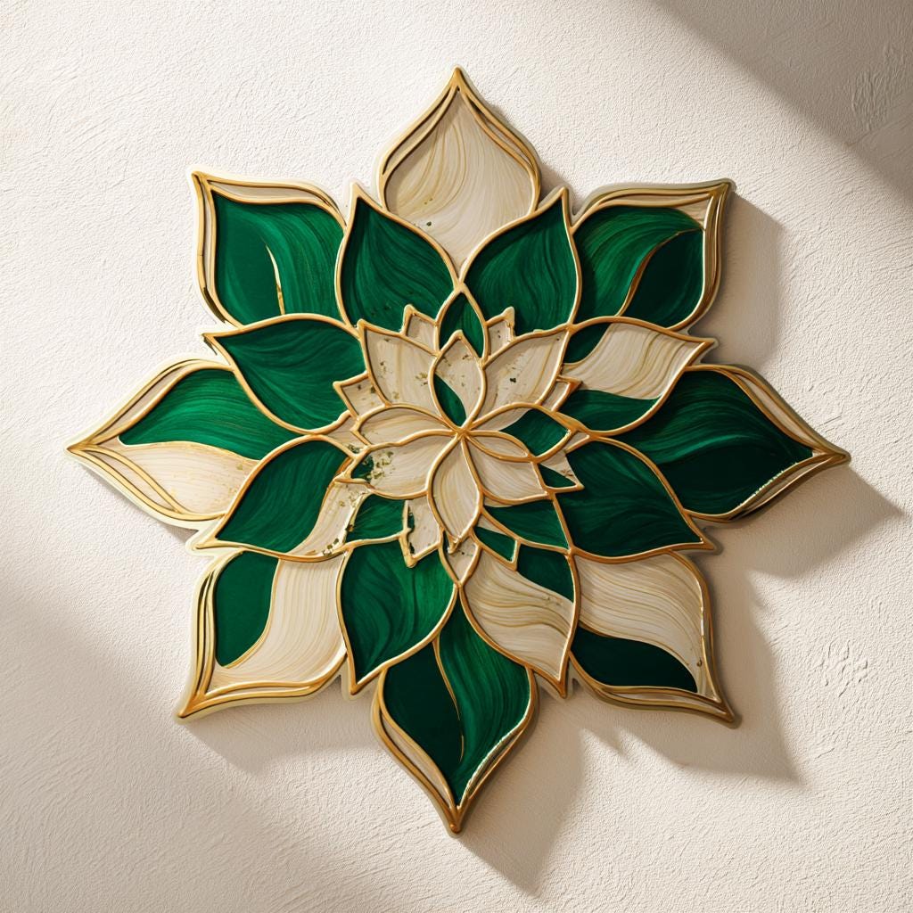 Lotus Mandala Metal Wall Art, Boho Floral Aluminum Decor, Sacred Geometry Hanging (UV Printed)