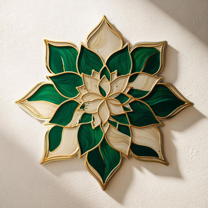 Lotus Mandala Metal Wall Art, Boho Floral Aluminum Decor, Sacred Geometry Hanging (UV Printed)
