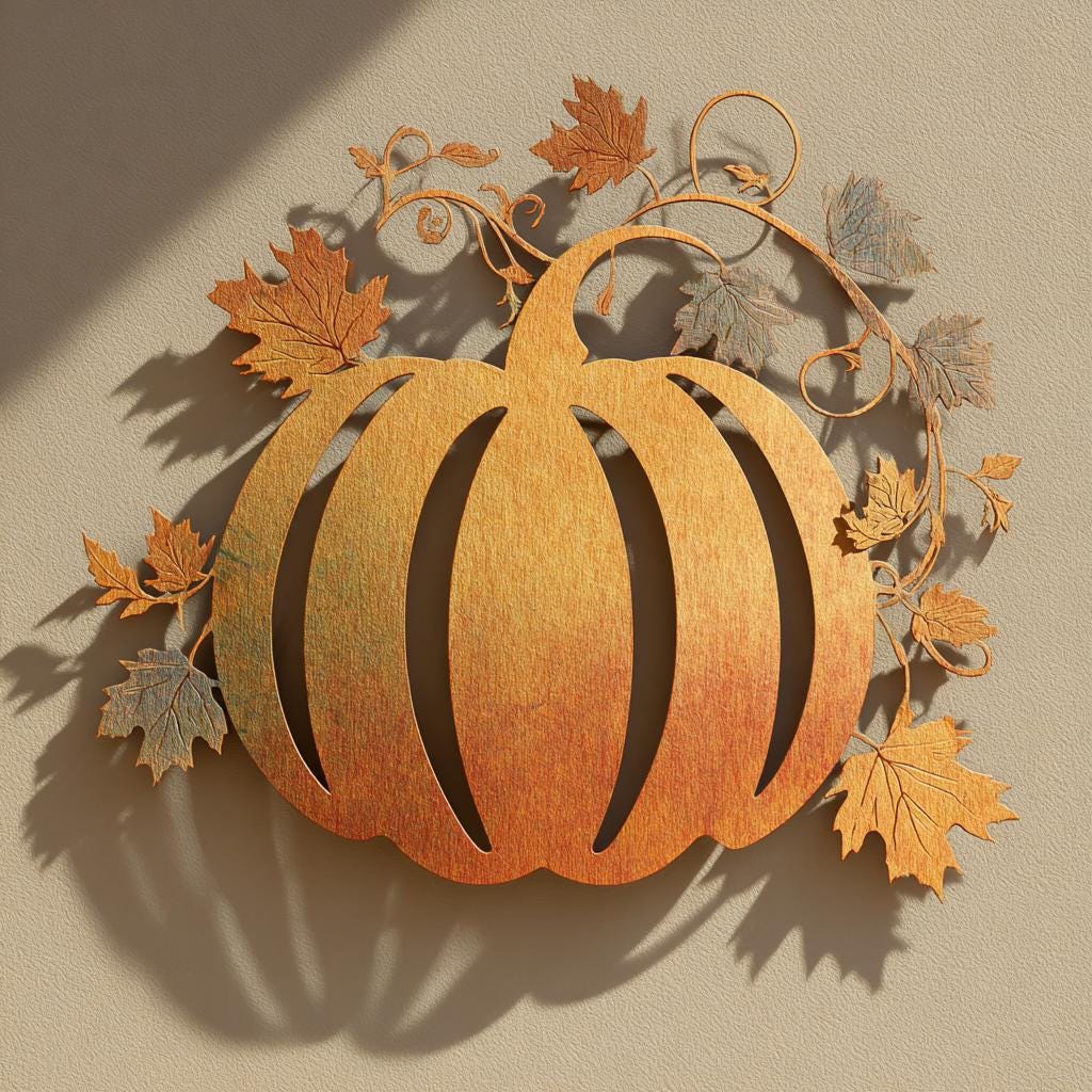 Halloween Pumpkin Metal Wall Art, UV Printed Aluminum Decor, Rustic Fall Porch Sign