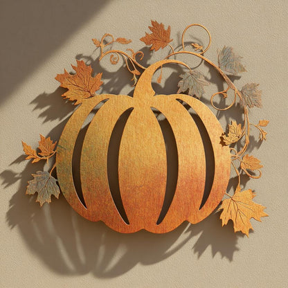 Halloween Pumpkin Metal Wall Art, UV Printed Aluminum Decor, Rustic Fall Porch Sign