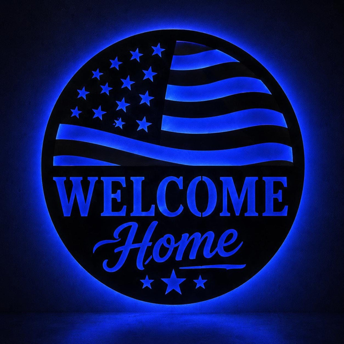 Custom Eagle Metal Wall Light, Personalized LED Sign for Home Bar, Workshop or Game Room