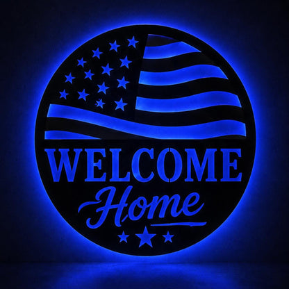 Custom Eagle Metal Wall Light, Personalized LED Sign for Home Bar, Workshop or Game Room