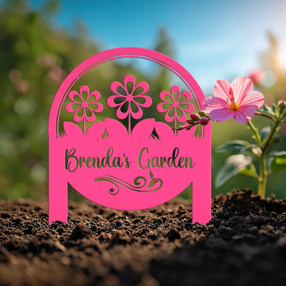 Personalized Flower Yard Sign, Mother's Day Gift, Gift for the Gardner, Flower Bed Sign, Garden Club Sign