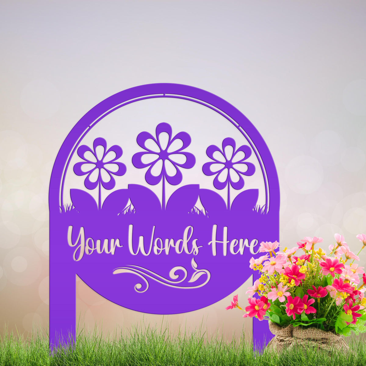 Personalized Flower Yard Sign, Mother's Day Gift, Gift for the Gardner, Flower Bed Sign, Garden Club Sign