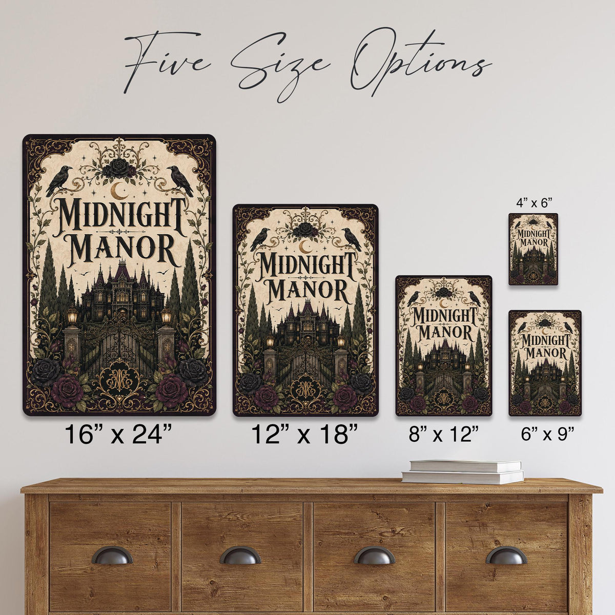 Midnight Manor Haunted Mansion Metal Sign, Haunted Mansion, Halloween Decor, Gothic Halloween, Haunted House, Halloween Signs, Spooky Decor
