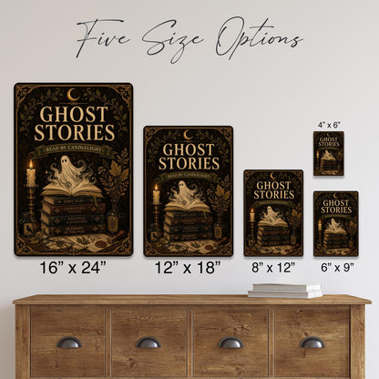Ghost Stories Read by Candlelight Metal Sign, Ghost Stories, Halloween Decor, Gothic Halloween, Halloween Art, Ghost Decor, Gothic Halloween