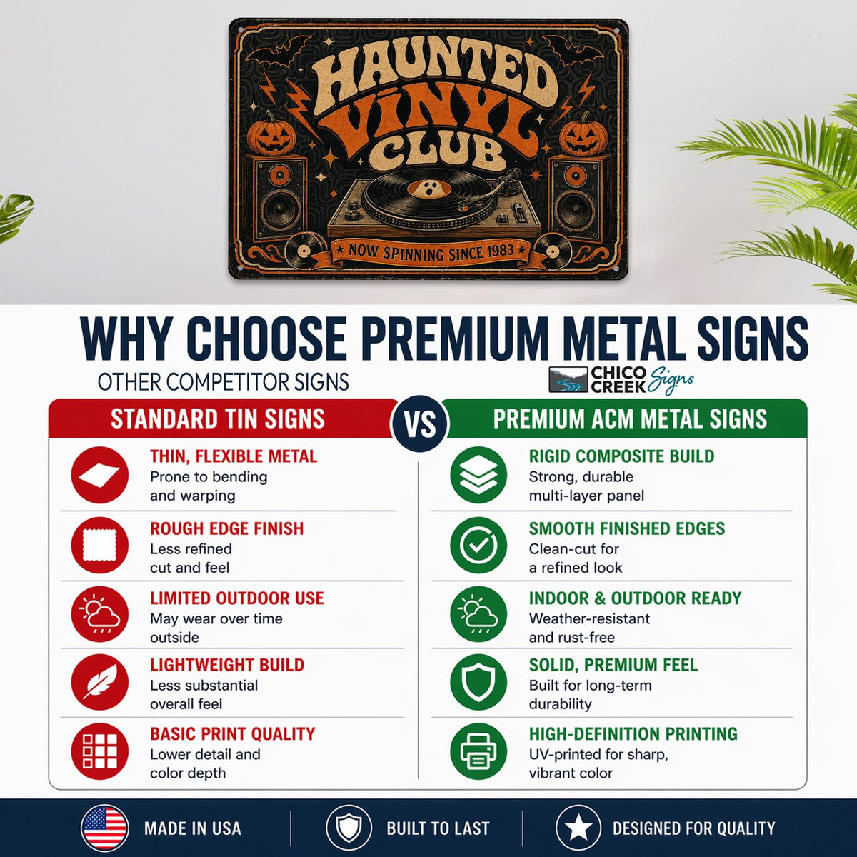 Haunted Vinyl Club Now Spinning Metal Sign, Halloween Art, Retro Halloween, Vinyl Record Decor, Music Lover Gift, October Decor, Fall Decor