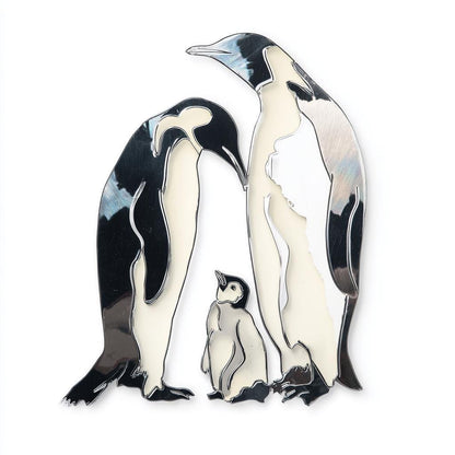 Aurora Penguin Metal Wall Art, UV Printed Aluminum Wildlife Decor
