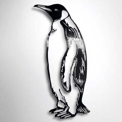 Aurora Penguin Metal Wall Art, UV Printed Aluminum Wildlife Decor
