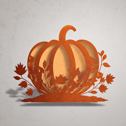 UV Printed Aluminum Pumpkin Metal Wall Art, Fall Harvest Decor