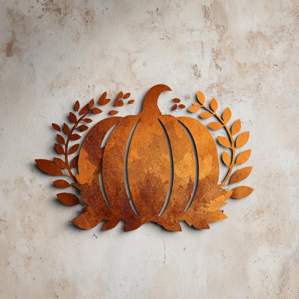 UV Printed Aluminum Pumpkin Metal Wall Art, Fall Harvest Decor