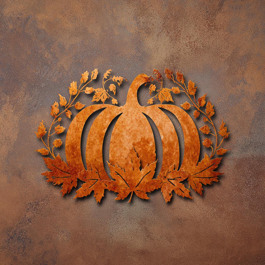 UV Printed Aluminum Pumpkin Metal Wall Art, Fall Harvest Decor
