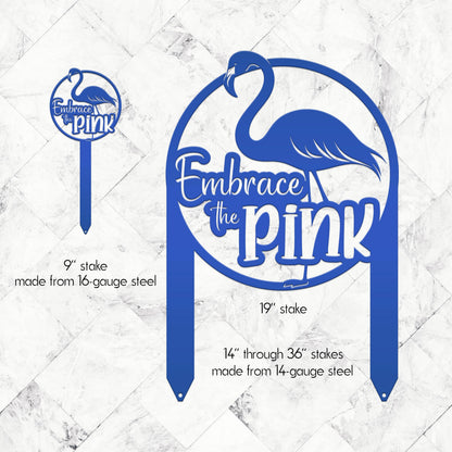 Whimsical Pink Flamingo Yard Stake Decor - Novelty Metal Garden Art - Charming Laser Cut Sign - Tropical Lawn Decoration - Embrace the Pink