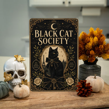 Black Cat Society Metal Sign, Black Cat Sign, Halloween Decor, Gothic Halloween, Halloween Cat, Cat Lover Gift, Spooky Cat Decor, October