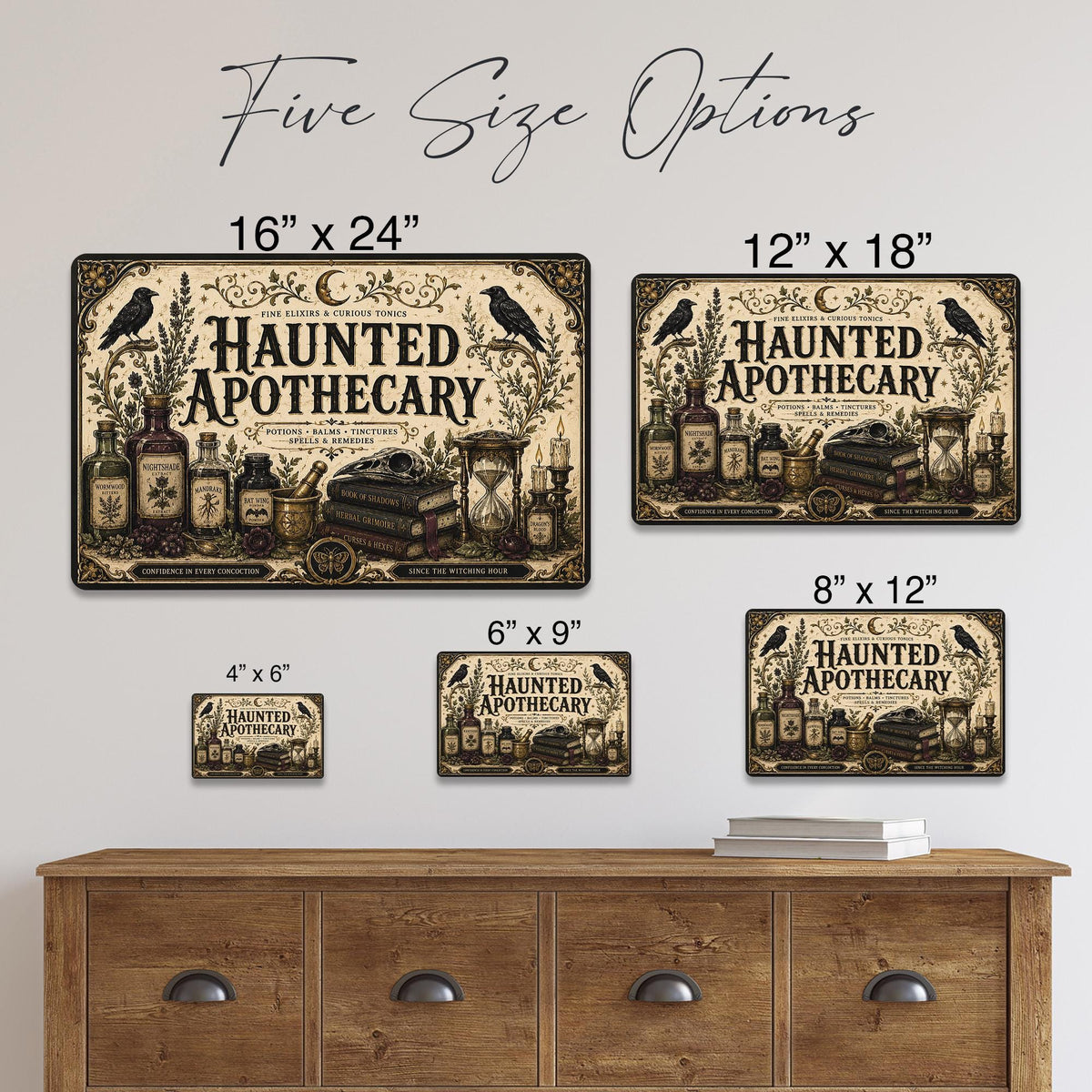 Haunted Apothecary Metal Sign, Haunted House, Halloween Decor, Gothic Halloween, Witchy Decor, Potion Shop Sign, Spooky Season, Potions