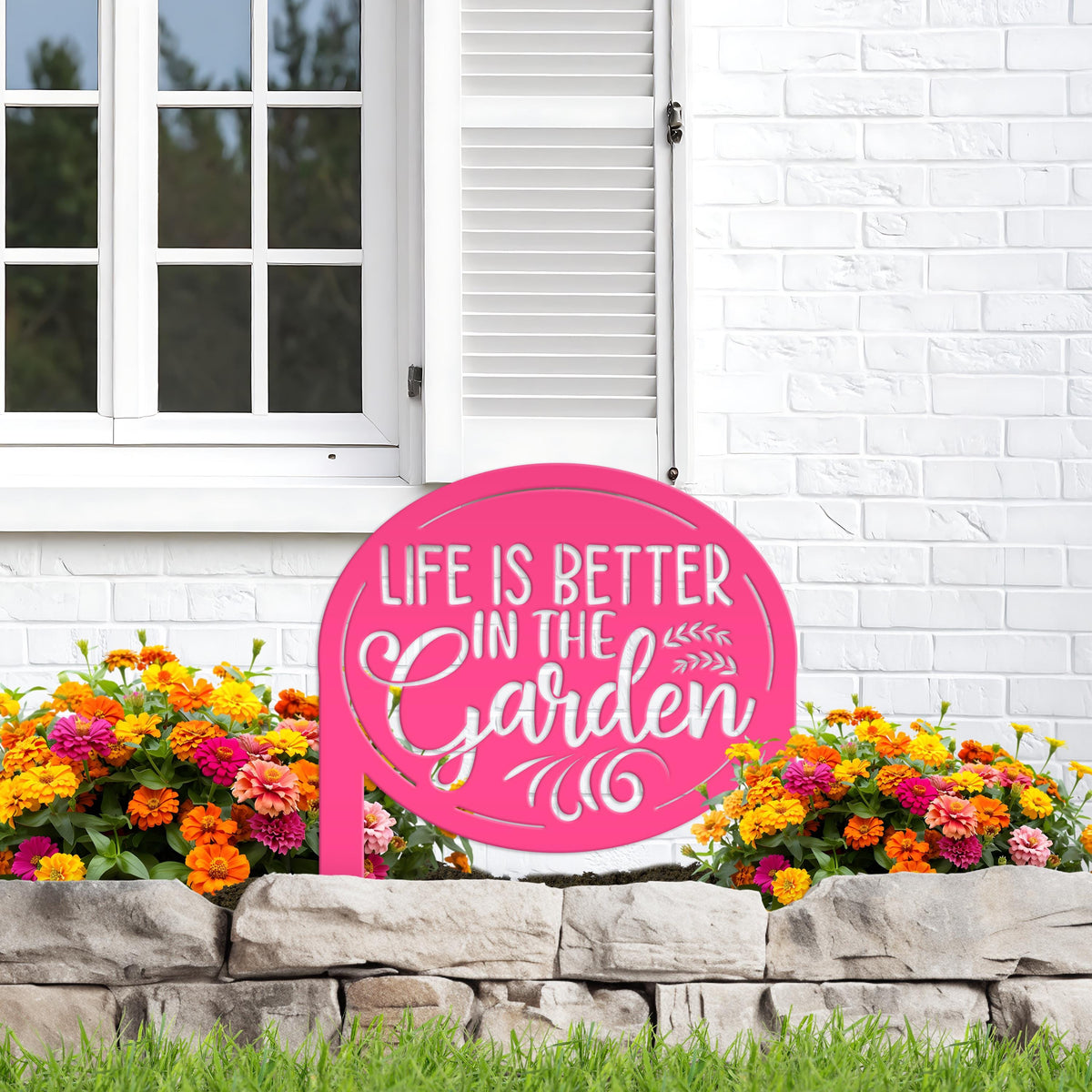 Life is Better in the Garden Metal Yard Stake, Garden Decor, Mother's Day Gift, Gift for the Gardner, Gift for Grandma