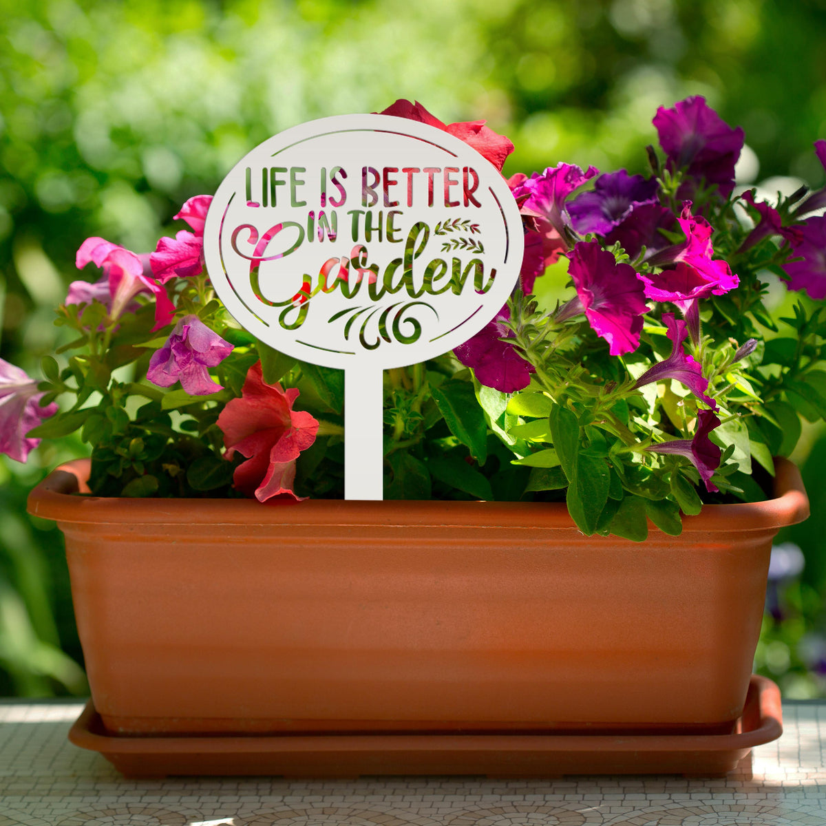 Life is Better in the Garden Metal Yard Stake, Garden Decor, Mother's Day Gift, Gift for the Gardner, Gift for Grandma