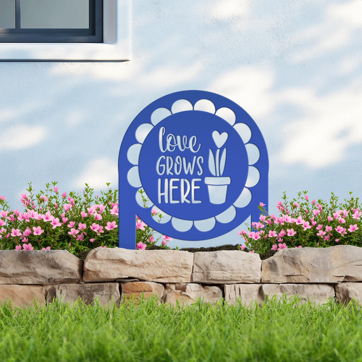 Garden Sign Metal Yard Stake, Gift For Mom or Grandma, Outdoor Lawn Decor, Summer Flower Bed Sign, Park Entrance Sign, Vegetable Garden Art