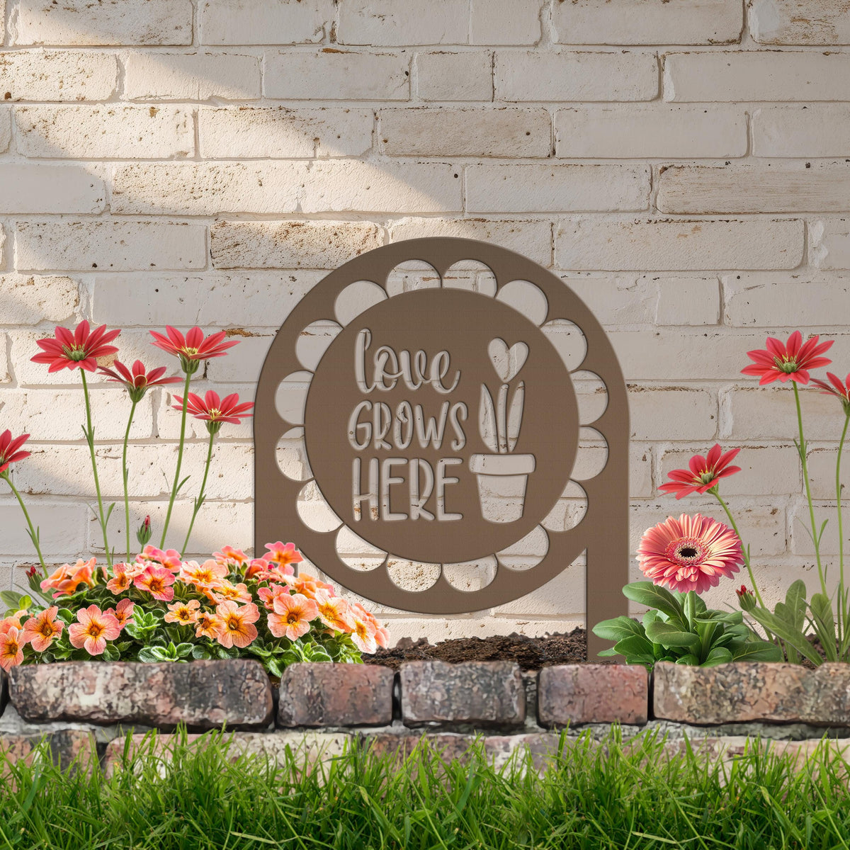 Garden Sign Metal Yard Stake, Gift For Mom or Grandma, Outdoor Lawn Decor, Summer Flower Bed Sign, Park Entrance Sign, Vegetable Garden Art